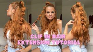 How to clip in hair extensions for a half up half down look  BEST HIDDEN PLACEMENT + PAIN FREE.
