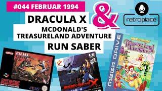 retroplace on Air Podcast #044 02/94 | Dracula X | Run Saber | Mc Donalds Treasureland Adventure