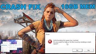 how to fix unfortunately the game has crashed Horizon zero dawn