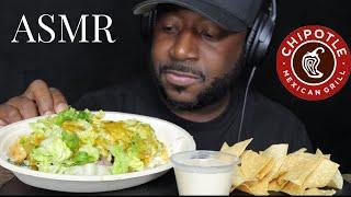 ASMR CHIPOTLE CHICKEN BURRITO BOWL. CHIPS & QUESO. MUKBANG (NO TALKING) TCASMR