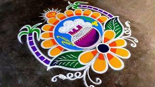 Pongal pot rangoli 2025/sankranti muggulu/ thai Pongal Paanai kolam/bhogi Pongal Amazing rangoli