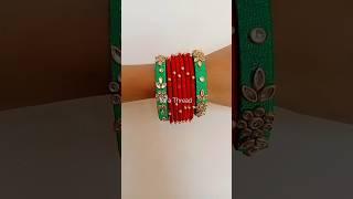 yafa Threads Madurai #silkthreadbanglesmaking #bridalbangleset #kundanbangles #redgreen #yafa