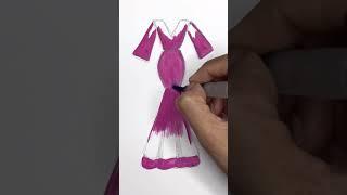 Easy Drawing Beautiful Girl Dress #gown  #shortstoday #shortsfeed #howtodraw #trending #art