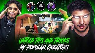 Best Untold Tips & Tricks By Top Free Fire Creators  | New Aimlock + OneTap Tricks !! [ Part 2 ]