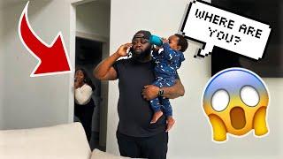 LEAVING THE BABY HOME ALONE PRANK ON HUSBAND! *HE FREAKS OUT*