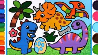 Cute dinosaurs Jelly Coloring & Painting for Kids | Dinosaurus Mewarnai untuk Anak & Balita