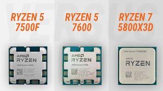 Ryzen 5 7500F vs Ryzen 5 7600 vs Ryzen 7 5800X3D w/ RTX 4090: Test in 7 games