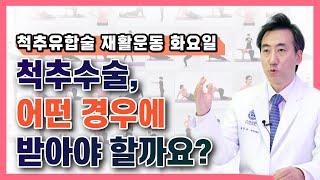 척추유합술 재활운동 화요일 l 척추유합술은 어떤 경우에 필요할까? [척추레시피]