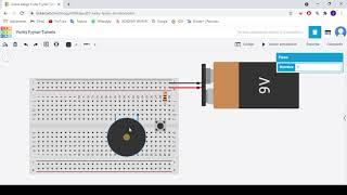 Con un pulsador hacer sonar un Zumbador Tinkercard