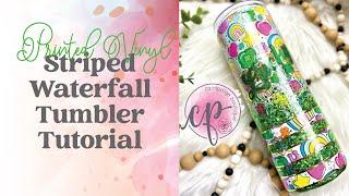 Striped Printed Vinyl Tumbler and Waterfall Glitter Tutorial | CamiPaige Boutique Crafting Tutorials