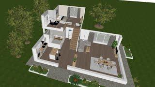 American home 3D design with kitchen by Dolly Kant