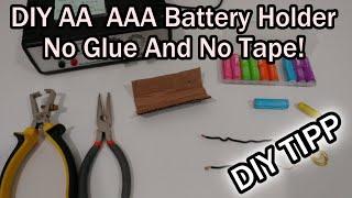 DIY AA / AAA Battery Holder With No Glue And No Tape (Just Cardboard, A Rubber Band and Wire)