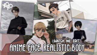 જ･:‧₊ anime face, realistic body - watch me edit | xoxoxantzu