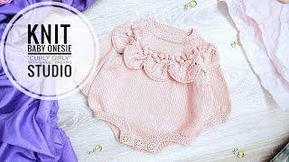 KNIT Baby Onesie/Romper  "CURLY GIRLY"