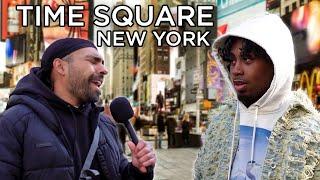 Interviewing New Yorkers in Time Square