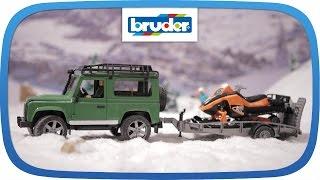 Land Rover mit Snowmobil und Anhänger -- 02594 -- BRUDER Spielwaren