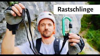 Klettersteig - Rastschlinge bauen + Kurzhängeschlaufe