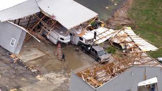 AERIALS | Barn in Bullitt County destroyed by tornado