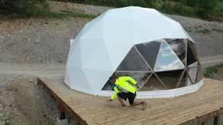 Glamping Dome from VikingDome. Ready to install, insulated, Hubs - STAR Connector System, PVC Cover