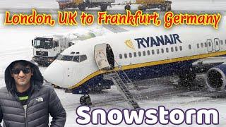 London, UK to Frankfurt, Germany | Snowstorm | Ryanair | London Airport | Hann Airport | BudgetAir