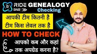 Ride BNB How to Check Genealogy || Verify Your Team & Level || Check Which Level You have to Upgrade