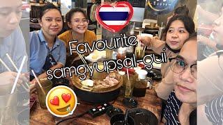 Food vlog: Dinner Mukbang | Favourite Samgyupsal in Bangkok