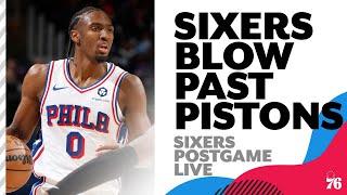 Tyrese Maxey, Sixers crush Pistons in Paul George's return to action | Sixers Postgame Live