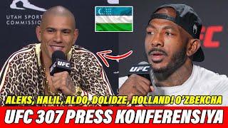 UFC 307 PRESS KONFERENSIYA: ALEKS-HALIL, DOLIDZE-HOLLAND, ALDO! O'ZBEKCHA TARJIMA