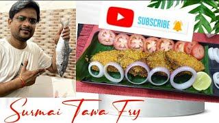 Surmai Tawa Fry# maharashtrian style fish recipe#easy seafood recipe #crispy Surmai #Rava fish fry