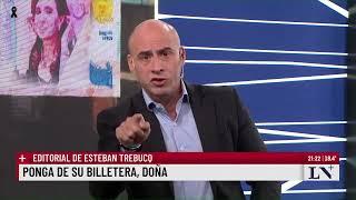 Ponga de su billetera, doña. Editorial de Esteban Trebucq.