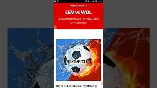 LEV vs WOL|27.05.2020|DREAM11|FOOTBALL EXPERT