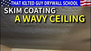 Skim Coating Drywall on a WAVY Ceiling with a 40" Skim Coating Blade