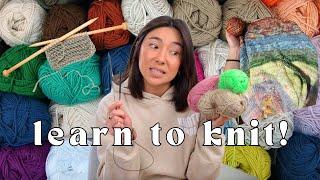 knitting basics for beginners | learn how to knit in one day 