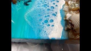 #54 3D Resin Waves Mermaid With Island Micas Wave Formula