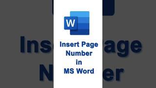 How to Insert Page Number in MS Word? #shorts #msword