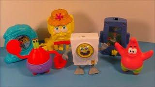 2011 SPONGEBOB SQUAREPANTS LEGENDS OF BIKINI BOTTOM SET OF 6 BURGER KING TOY'S VIDEO REVIEW