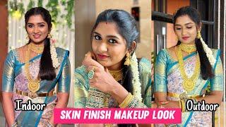 GRWM for a family function️| Simple Traditional Makeup look | Skin Finish glow | Kaviya Karun