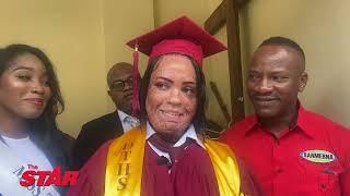 Burn victim, Alecia King,  graduates high school