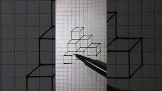 3D Figure Drawing | 3D Squared Wall Art | 3D Art on Paper