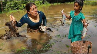 Catching duck and fish for survival- Grilled duck with chili sauce- Cooking fish soup +5food recipe