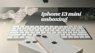 iPhone 13 mini starlight unboxing | compare 13 mini with 6s, 8, XS, Galaxy Z Flip 3 | aesthetic