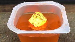 lava cube vs orange jello #Shorts