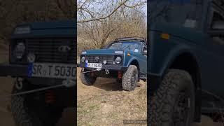 Lada Niva-4x4.  Seilwinde-erste probe.