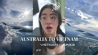 australia TO vietnam  | vietnam diaries, packing for the trip, boarding flight, arrival in vietnam