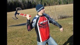Primitive Hunting Boomerang designs, throws and trick shot by Victor Poulin