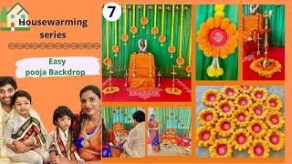 Housewarming pooja Backdrop| Easy kolam theme backdrop | Housewarming series| Housewarming in USA