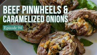 Beef Pinwheels With Caramelized Onions