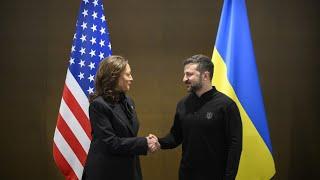 Kamala Harris meets with Volodymyr Zelenskyy during peace summit