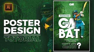 Creative Cricket Poster Design | GM bat | Babar Azam | Tutorial