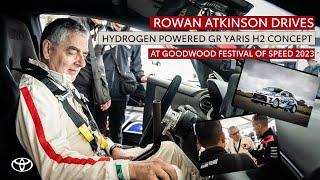 Rowan Atkinson drives hydrogen-powered Toyota GR Yaris H2 Concept at Goodwood